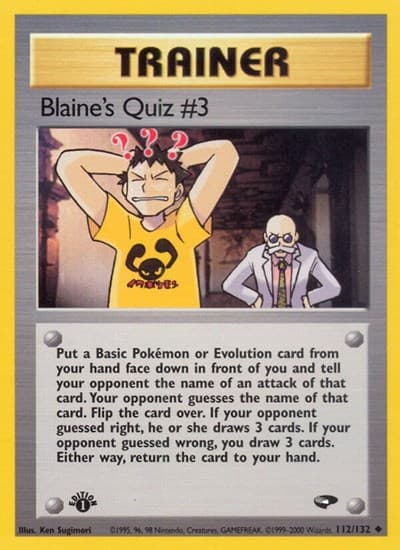 Blaine's Quiz #3 (Gym Challenge)